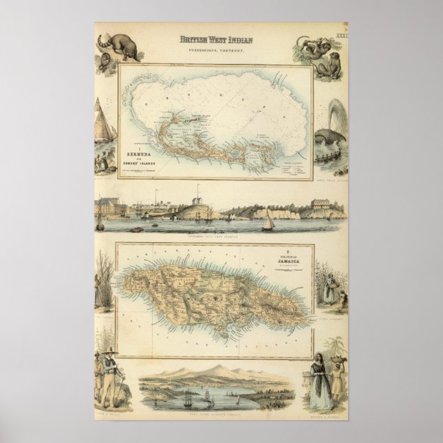 Poster Possessions britanniques d'Indiens de l'Ouest (Devant)