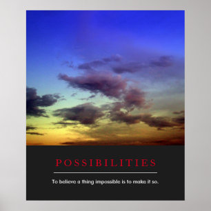 Poster Possibilités Inspirationnelles Citer Nuages Dawn S