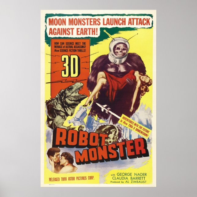 POSTER POSTE MONSTER ROBOT 3D (Devant)