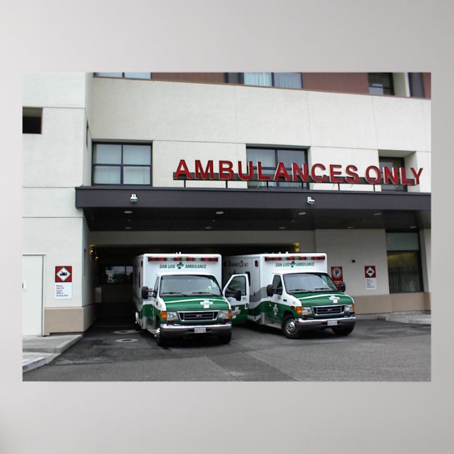 Poster Poster:-Ambulances at Twin Cities Hospital (Devant)