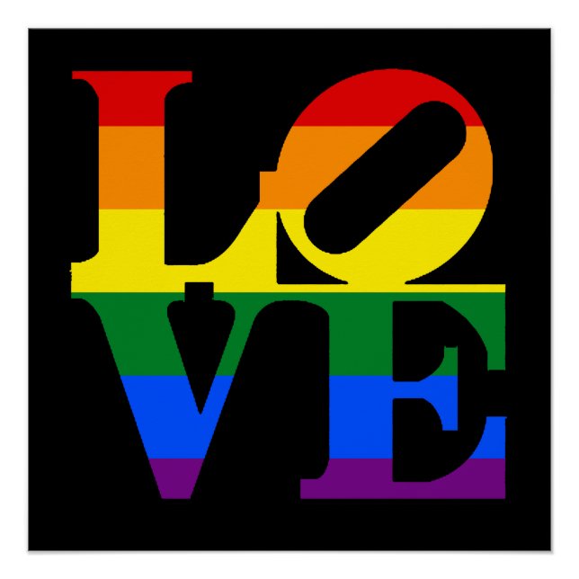 Poster Pôster Brilhante Love LGBT (Devant)