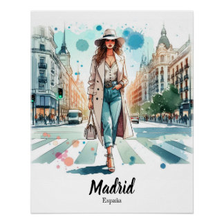 Poster Póster brillante Madrid