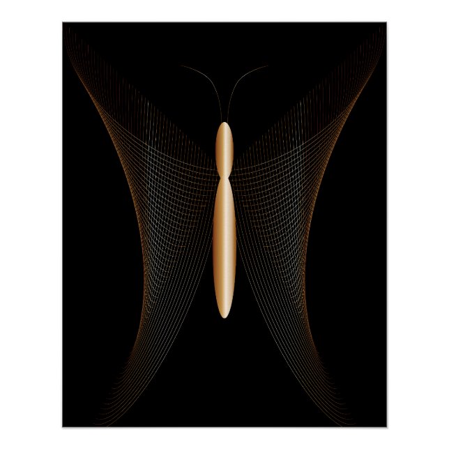 Poster Póster elegante de mariposa abstracta  (Devant)