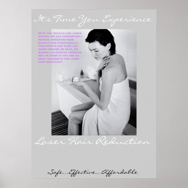 Poster Poster-Femme-Cheveux Laser Dans La Serviette (Devant)