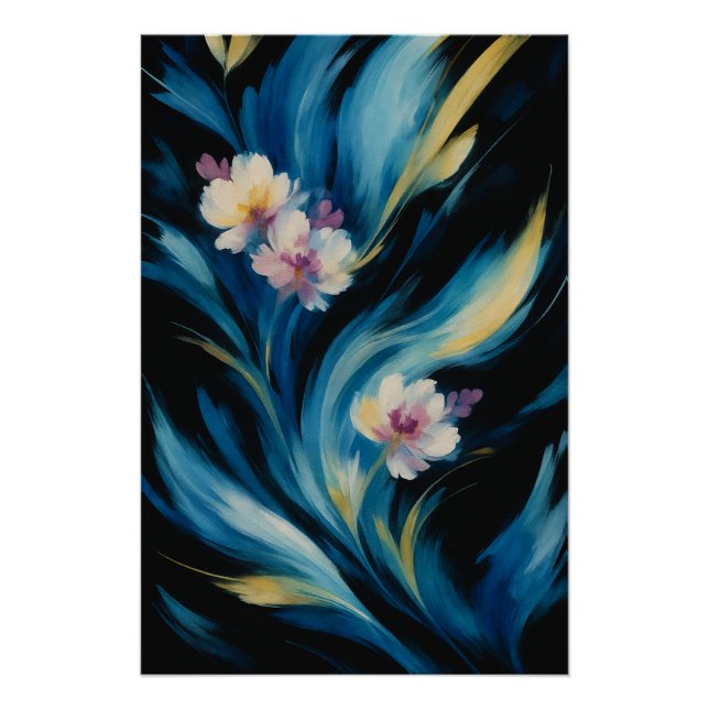 Poster Pôster Flores Abstratas Colorido design  (Devant)