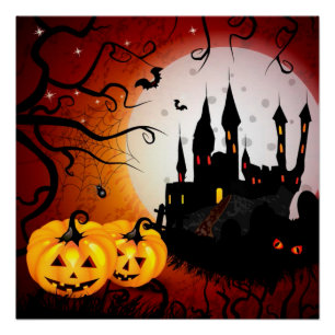 Poster Poster/Halloween Scène Hantée