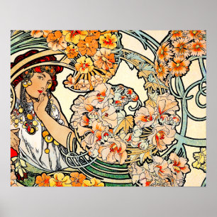 Poster Poster/Impression : Mucha - Langue des Fleurs II