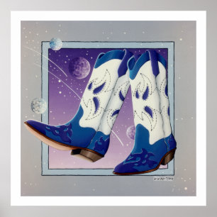 Poster Poster, Imprimer - Bottes de cow-boy à glissière é