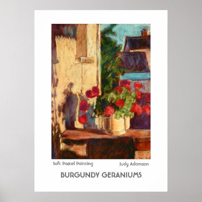 Poster Poster/Imprimer 'Burgundy Geraniums' (Devant)