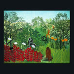 Poster Poster/Imprimer : Forêt tropicale avec singes<br><div class="desc">Cette image, appelée "Forêt tropicale avec singes" est de l'impressionniste et naïf de la Poste française Henri Rousseau. Dans ce tableau, Rousseau représente une forêt tropicale remplie d'une variété de singes. C'est une huile sur toile et a été peint en 1910. Il est intéressant de noter que 1910 est aussi...</div>