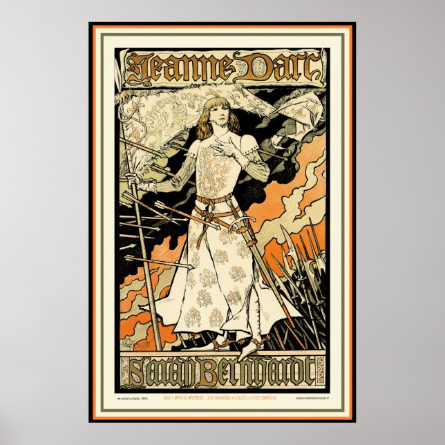 Poster Poster/Imprimer : Jeanne d'Arc, Sarah Bernhardt (Devant)