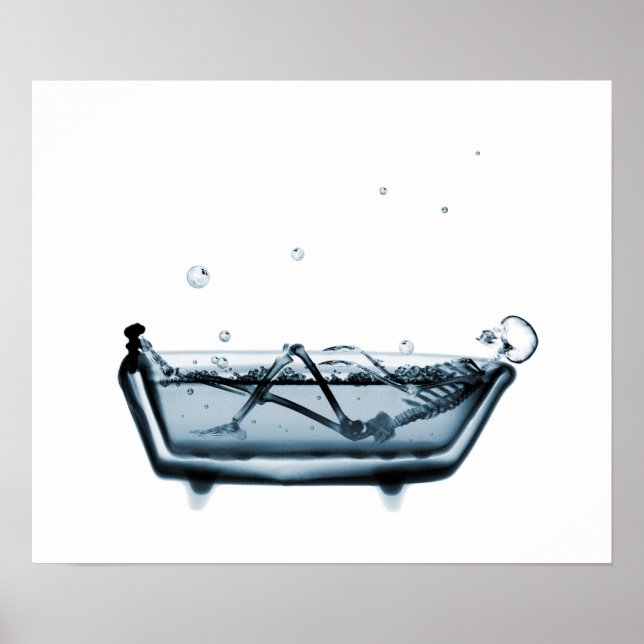 Poster Poster/Imprimer X-Ray Squelette Bain Bleu Bleu Bla (Devant)