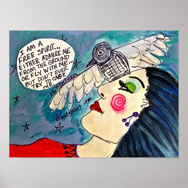 POSTER POSTER-JE SUIS UN ESPRIT GRATUIT. (Devant)