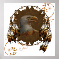 Poster Poster Native American Eagle Design Poster