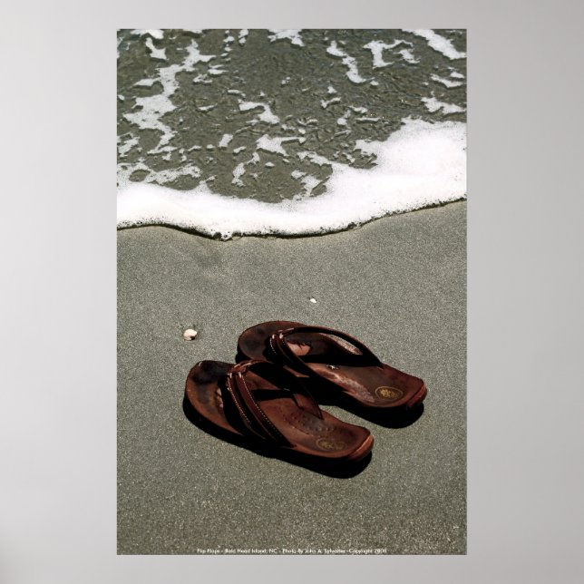 Poster POSTER- Tongs - Bald Head Island, NC - P... (Devant)