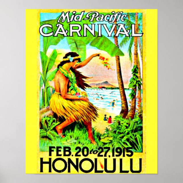 Poster Poster-Vintage voyage Art-Honolulu (Devant)