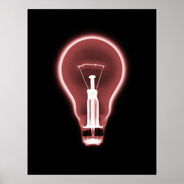Poster Poster- X RAY LIGHT BULB NOIR ROUGE (Devant)