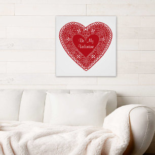 Poster Postez votre Love-Be My Valentine Vintage Lace Hea