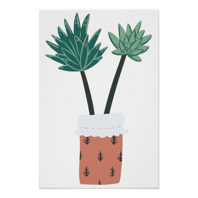 Poster Pot De Cactus Succulent (Devant)