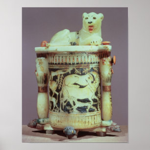 Poster Pot d'onguent avec un chiffre de le roi comme lion