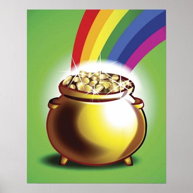 Poster Pot d'or et arc-en-ciel (Devant)