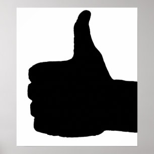 Poster Pouce vers le haut Gesture, retour blanc