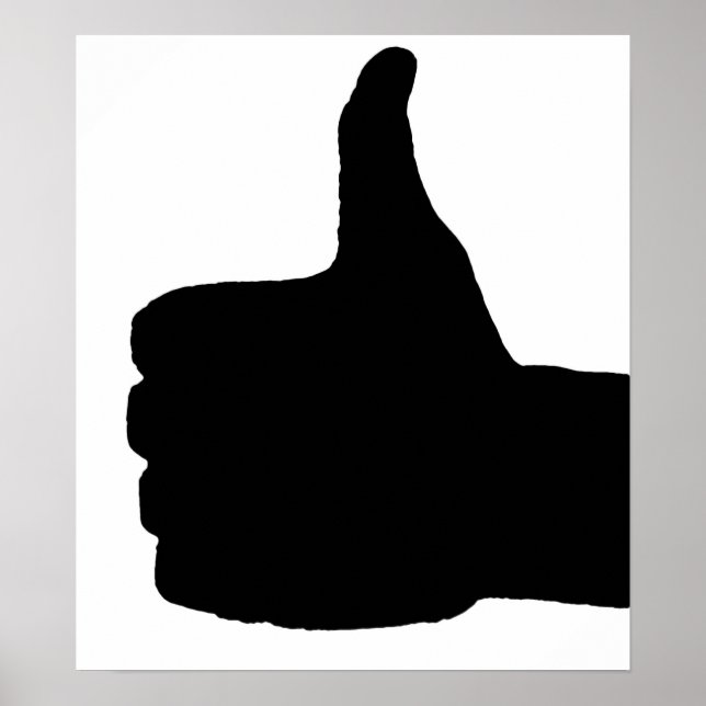 Poster Pouce vers le haut Gesture, retour blanc (Devant)