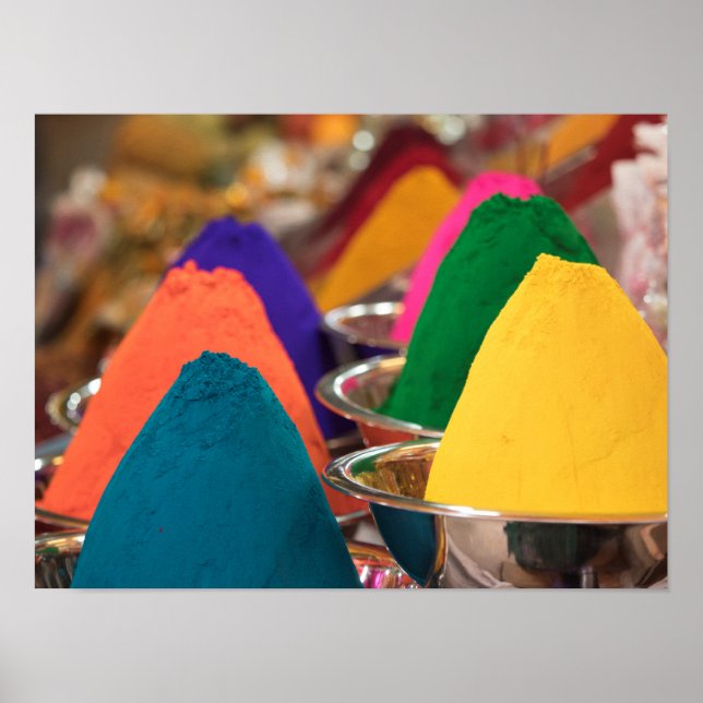 Poster Poudre de peinture colorée Holi (Devant)