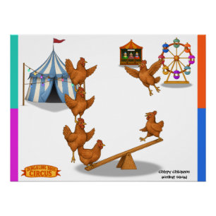 Poster Poulets gazouillants escadron d'acrobates