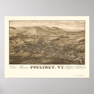 Poster Poultney, VT Panoramic Map - 1886