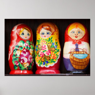 Poster Poupées colorées Matryoshka