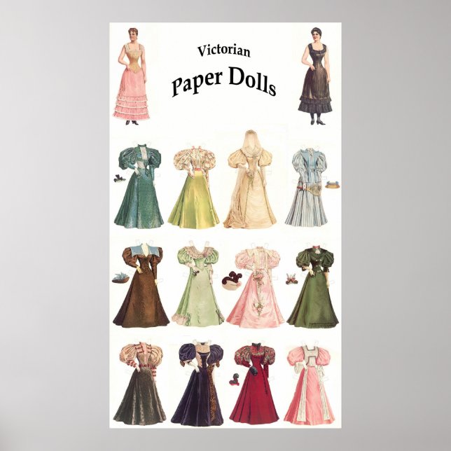 Poster Poupées vintages en papier, 2 sur 2 (Devant)