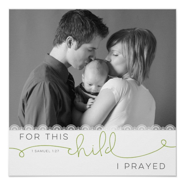 Poster Pour cet enfant, j'ai prié - 1 Samuel 1:27 (Devant)