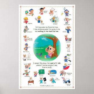 Poster pour enfants - Bailey Bear au pays de I AM