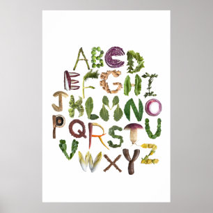 Poster pour enfants en Alphabet végétal