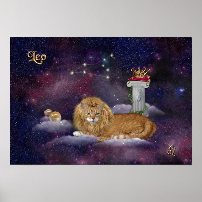 Poster Pour Leos et Amoureux de les chats (Devant)