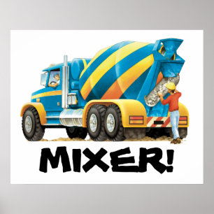 Poster pour les enfants Big Concret Mixer Construc