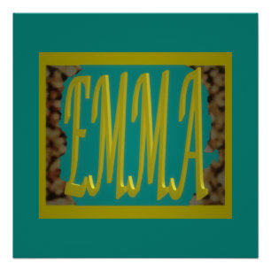 POSTER POUR UNE FILLE APPELÉE EMMA MARINE BLEU PEBBLES