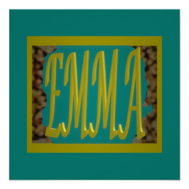 POSTER POUR UNE FILLE APPELÉE EMMA MARINE BLEU PEBBLES (Devant)