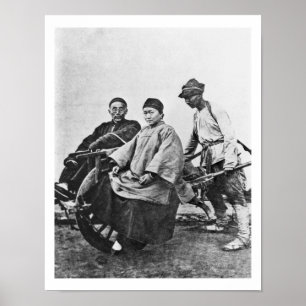 Poster Pousse-pousse chinoise, c.1870 (photo de b/w)
