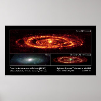 Poster Poussière dans Andromeda Galaxy (M31) - Spitzer Sp
