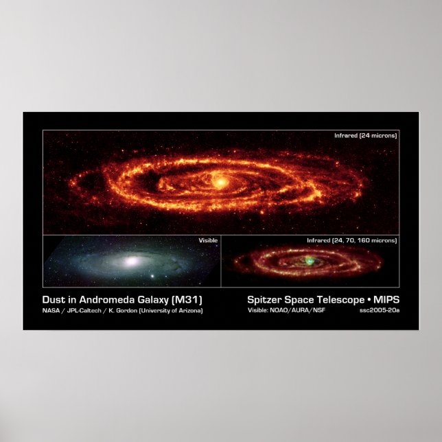 Poster Poussière dans Andromeda Galaxy (M31) - Spitzer Sp (Devant)