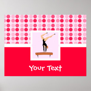 Poster Poutre de balance de gymnastique mignonne