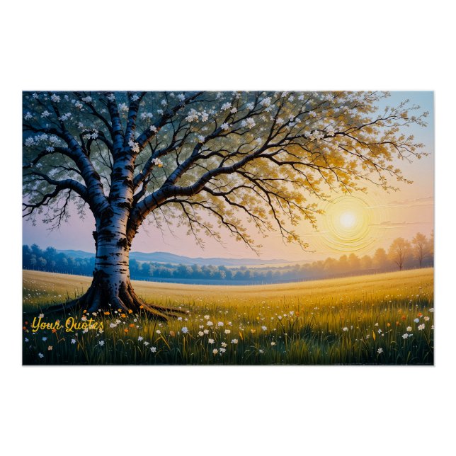 Poster Prairie de bouleau de l'heure dorée (Devant)