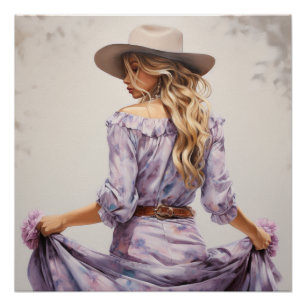 Poster Prairie Lilac : Cowgirl Wall Art