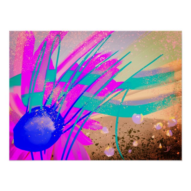 Poster Pré au coucher du soleil - Abstrait (Devant)