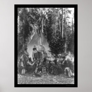 Poster Pré-Noël indien à tête plate recueillant 1916