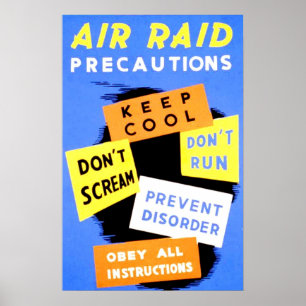 Poster Précautions de raid aérien