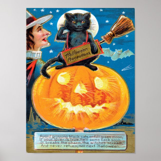 Poster Précautions Hallowe'en (Devant)