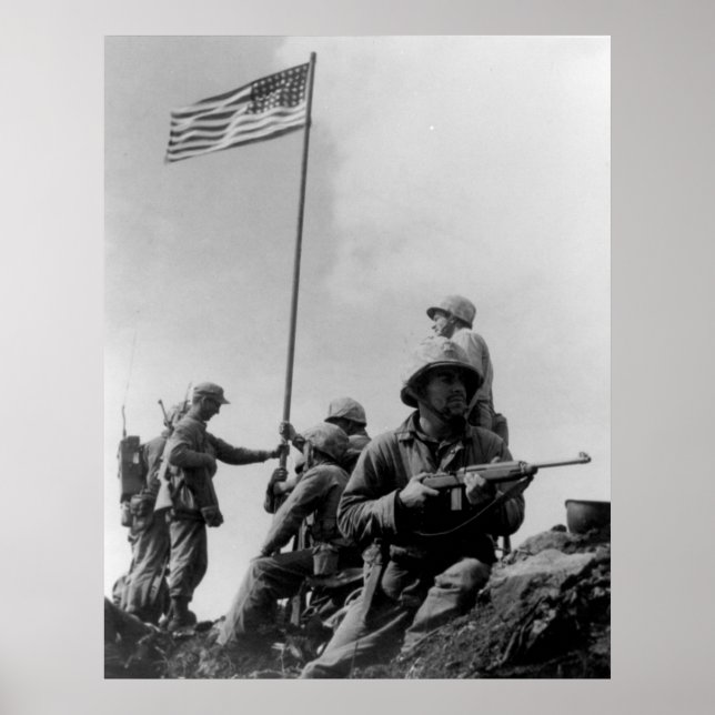 Poster Premier drapeau Iwo Jima levé le 23 février 1945 (Devant)